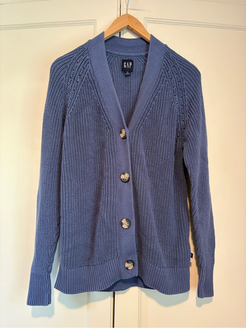 Women’s Gap Blue Cotton Chunky Knit Cardigan